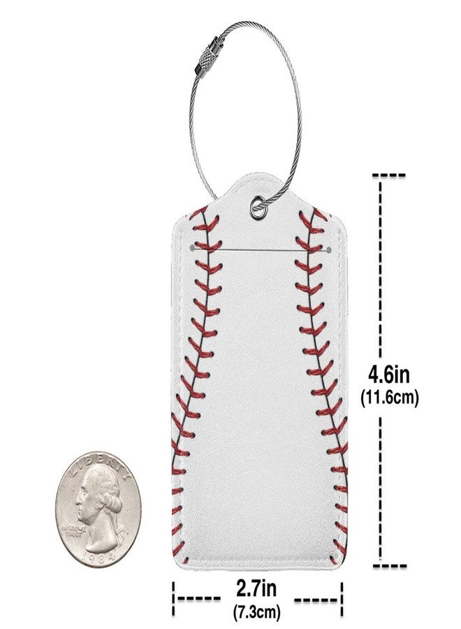Vridoyt 2 Pcs Baseball Luggage Tag for Suitcase, Cute Baseball Tags Gifts for Players Fan Game Boys Men Women Kids Outdoor Sport Travel, Identifiers Privacy Cover ID Label with Steel Loop - Image 2